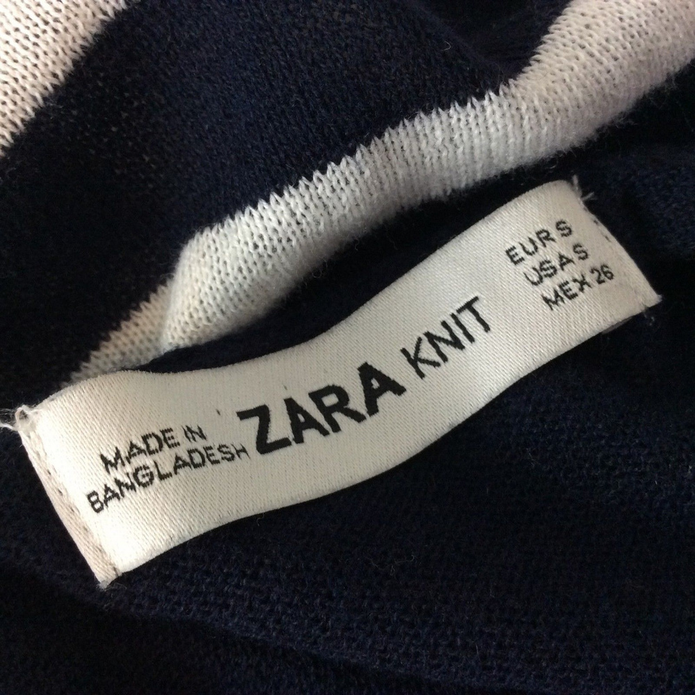 Zara Knit Striped Trumpet Tie Oversize Sweater - Picture 5 of 7
